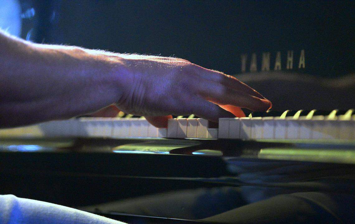 Christian McCaffrey on the piano.