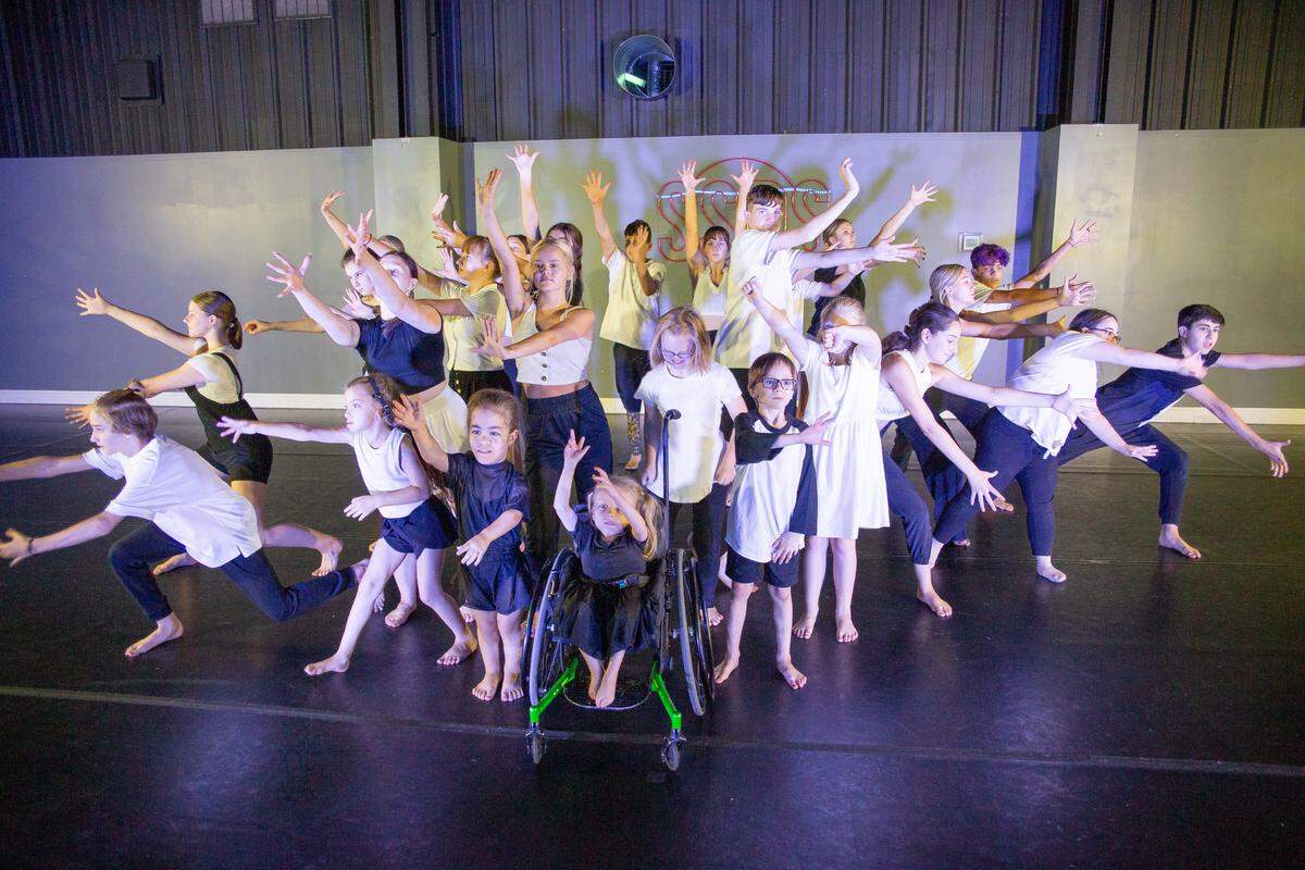 Dancers from A Chance to Dance and DanceOn rehearse at Star Struck Dance Studio.