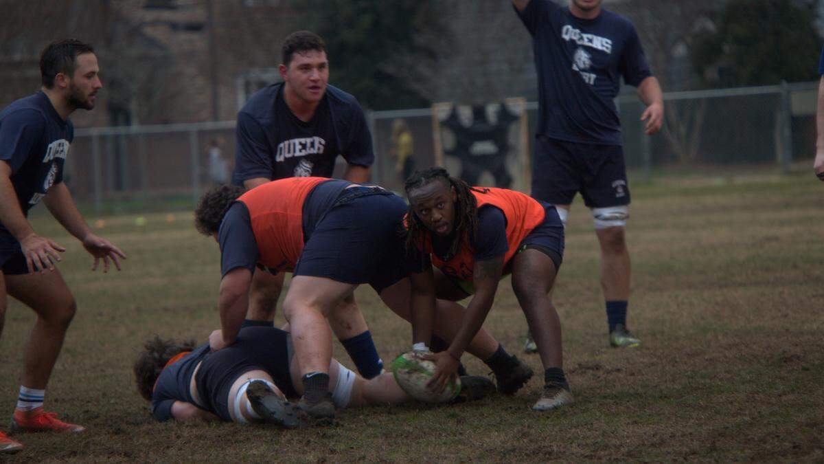 Many players on the Queens University of Charlotte men’s rugby team are first-generation college students, and some come from immigrant families.