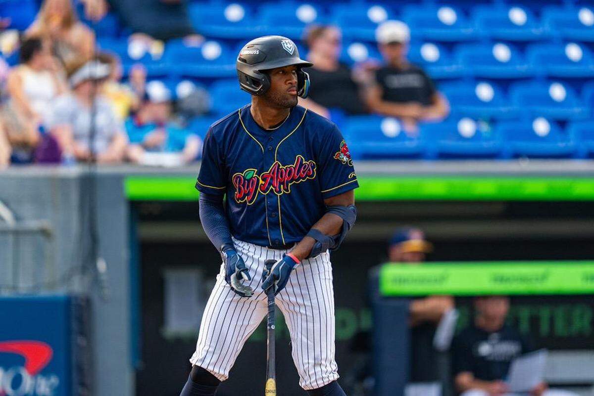 Dillon Lewis played for the High-A Hudson Valley Renegades in 2025, who took the field as the Hudson Valley Big Apples on three occasions last season as a tribute to the team’s parent club, the New York Yankees.
