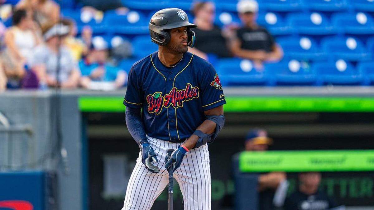 Dillon Lewis played for the High-A Hudson Valley Renegades in 2025, who took the field as the Hudson Valley Big Apples on three occasions last season as a tribute to the team’s parent club, the New York Yankees.