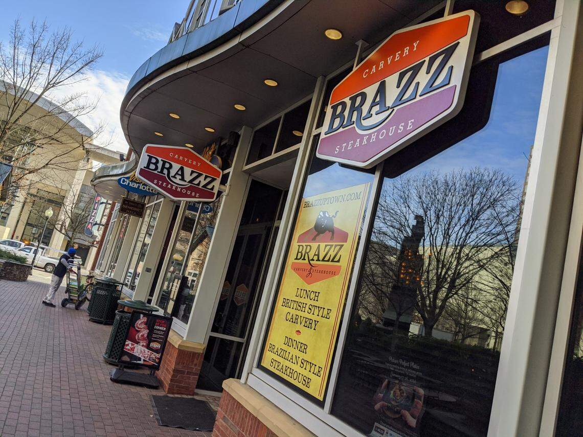 Brazz Carvery & Brazilian Steakhouse in uptown Charlotte will re-open its dining area when allowed by N.C. Gov. Roy Cooper likely without the popular buffet.