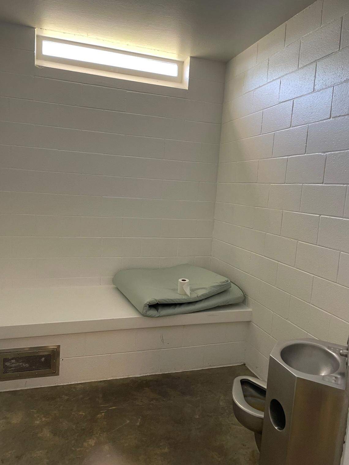 A solitary confinement cell in Orange Correctional Center in Hillsborough.