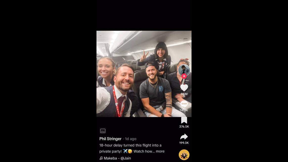 A North Carolina TikToker captured the “private party” he got after waiting out an 18-hour long flight delay.