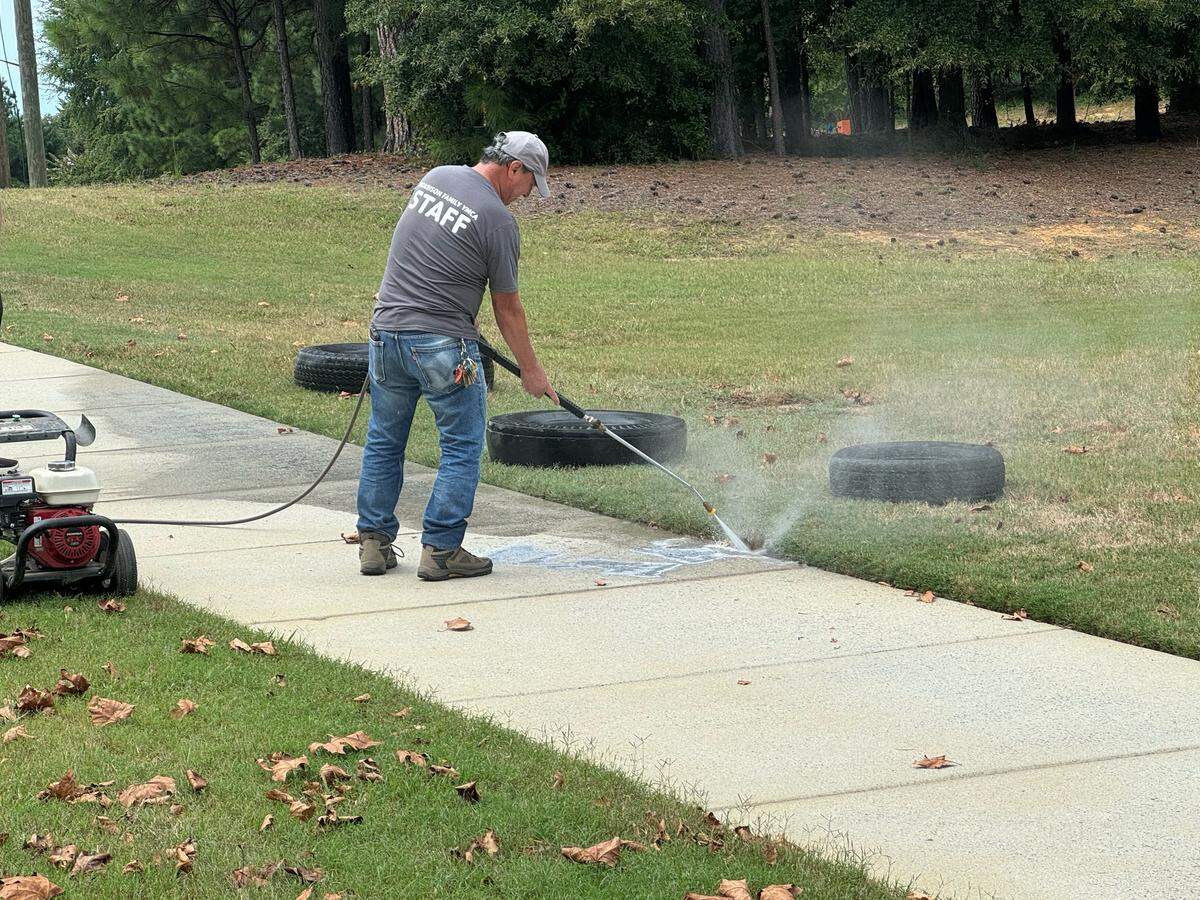 A worker at the Morrison Family YMCA found hateful, antisemitic messages on its sidewalks, signs and busses before hosting multiple Jewish leagues Sunday, Sept. 8, 2024.
