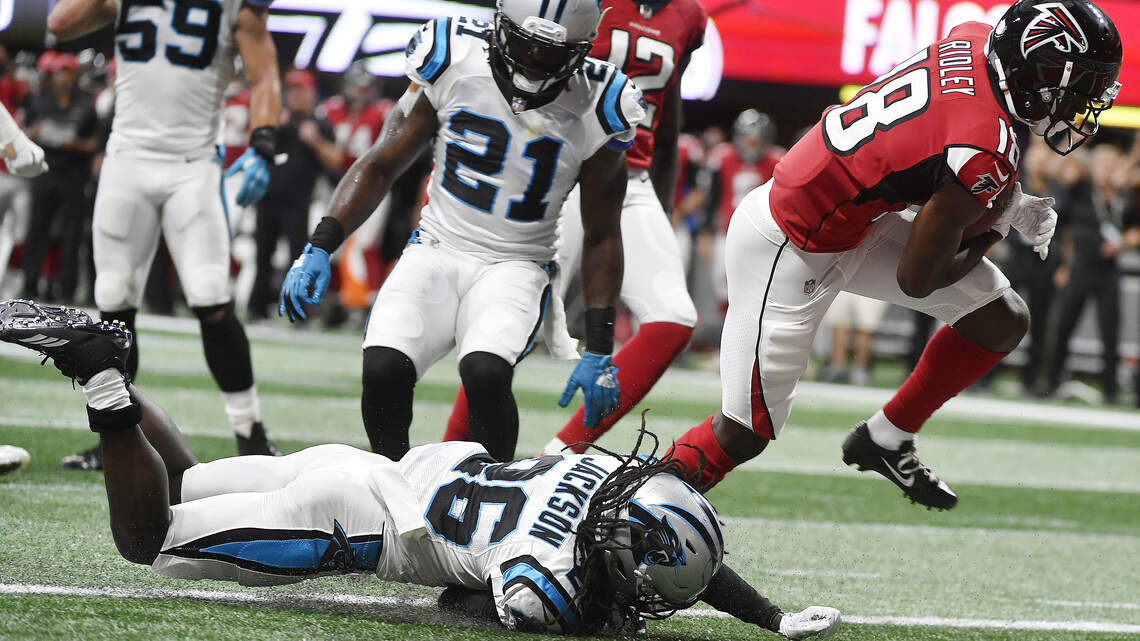 Panthers leave run defense at home in loss to Falcons. Social media reacts