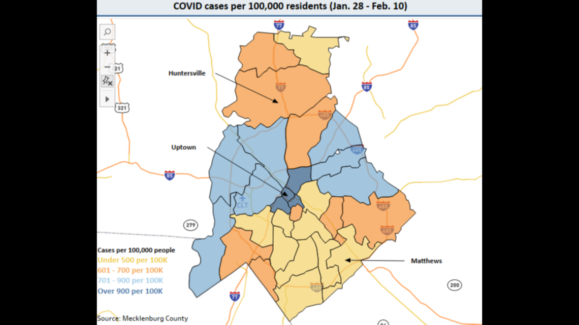 COVID rates fall in every Charlotte neighborhood. Here’s the latest ZIP code map.