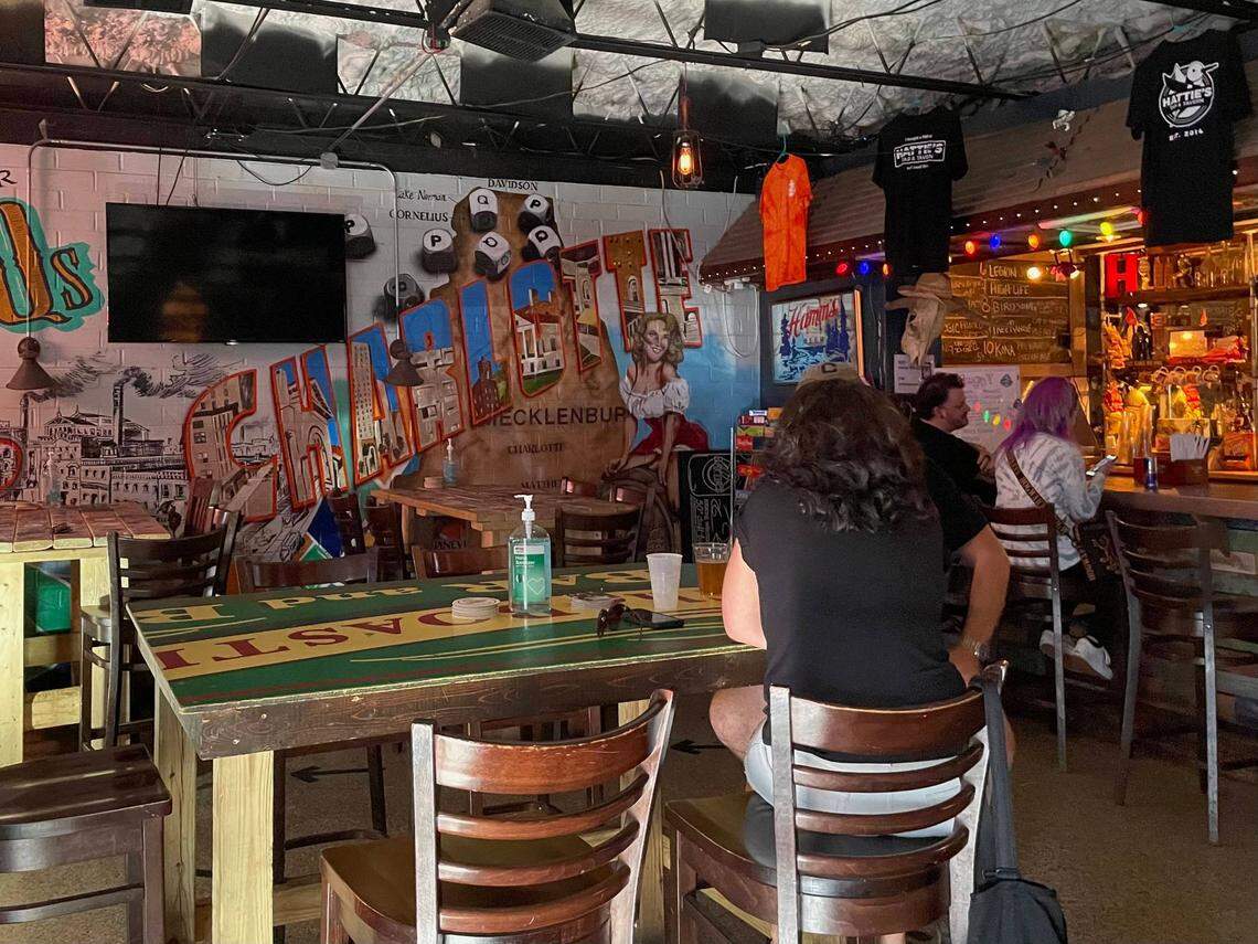 There’s no kitchen at Hattie’s, but you can get some popcorn or a corndog to go along with your beer.