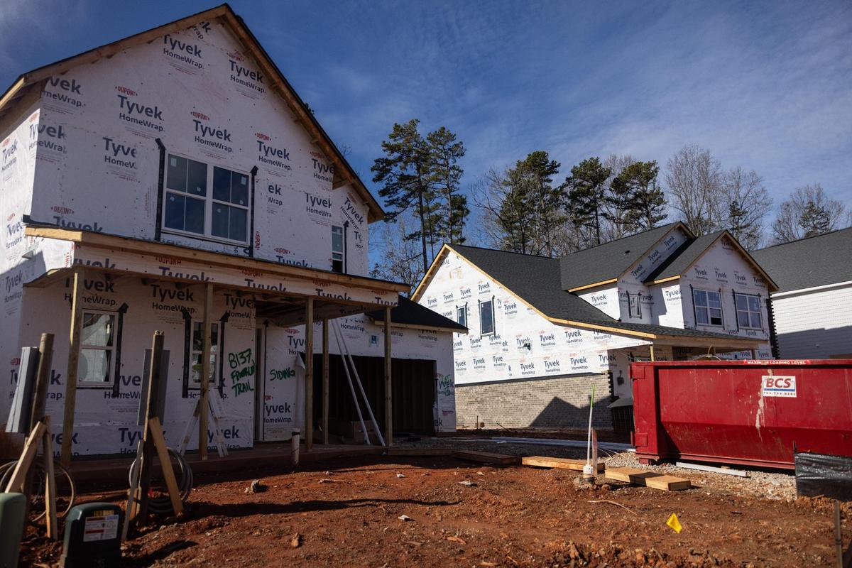New homes are being built for the Alton Creek neighborhood in Mint Hill.