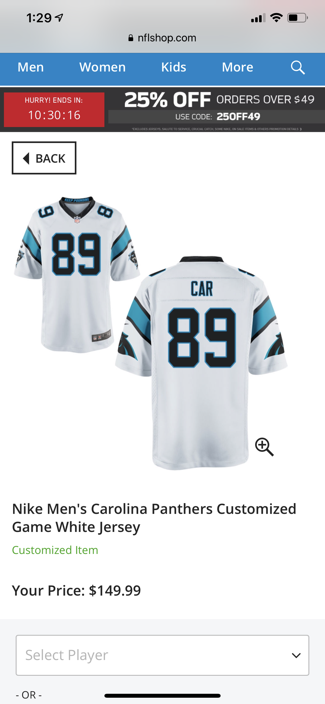 The NFL has banned fans from making custom jerseys with former Panther Rae Carruth’s name on them