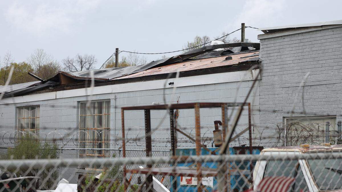  Jireh Used & New Tures Auto Repair on Atando Avenue sustained some damage to their roof after an intense storm passed through Charlotte this morning, Monday, March 16, 2026.