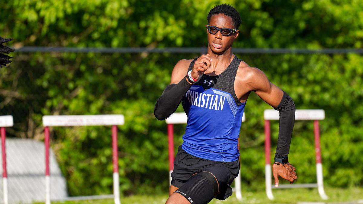 Charlotte Christian sophomore track athlete Evan Boykin