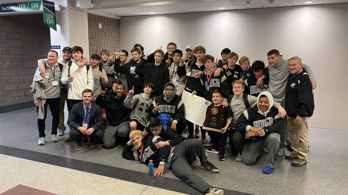 Hough High won the NCHSAA 4A wrestling championship Saturday