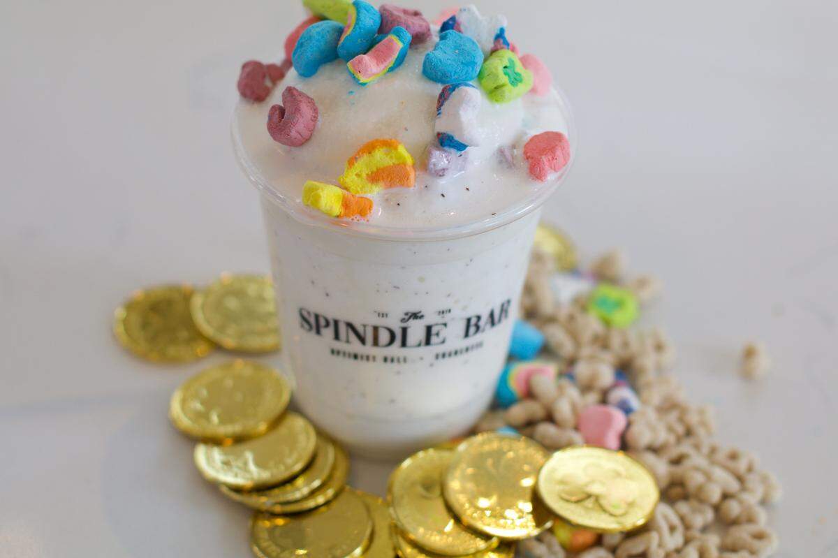 For $11, Spindle Bar’s Don’t Be Stealin’ my… frozen drink features Lucky Charm Orgeat with cereal milk, vodka and Triple Sec.