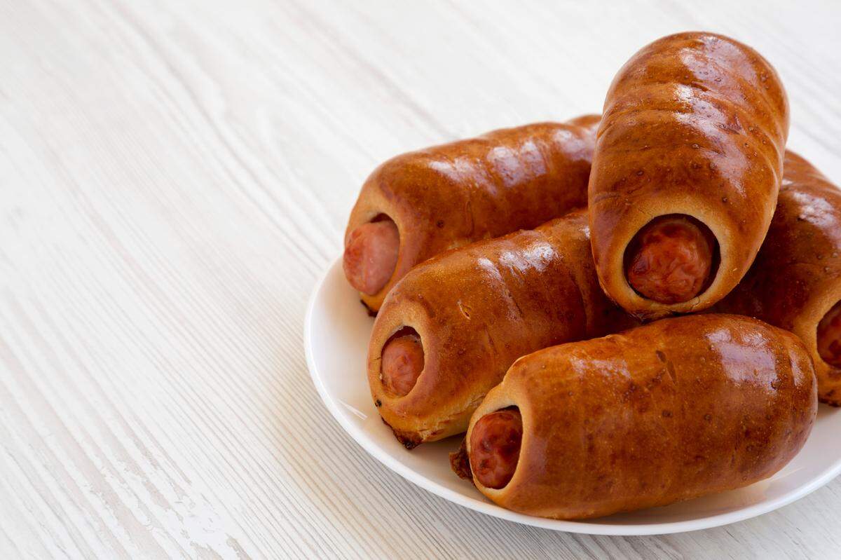 Homemade beef sausage kolache, a Texas staple. The pastry is a Czech tradition.