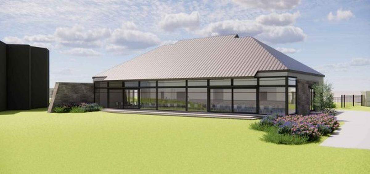 This view from Lake Norman shows the Griffin family’s proposed event pavilion on Nantz Road in Cornelius.