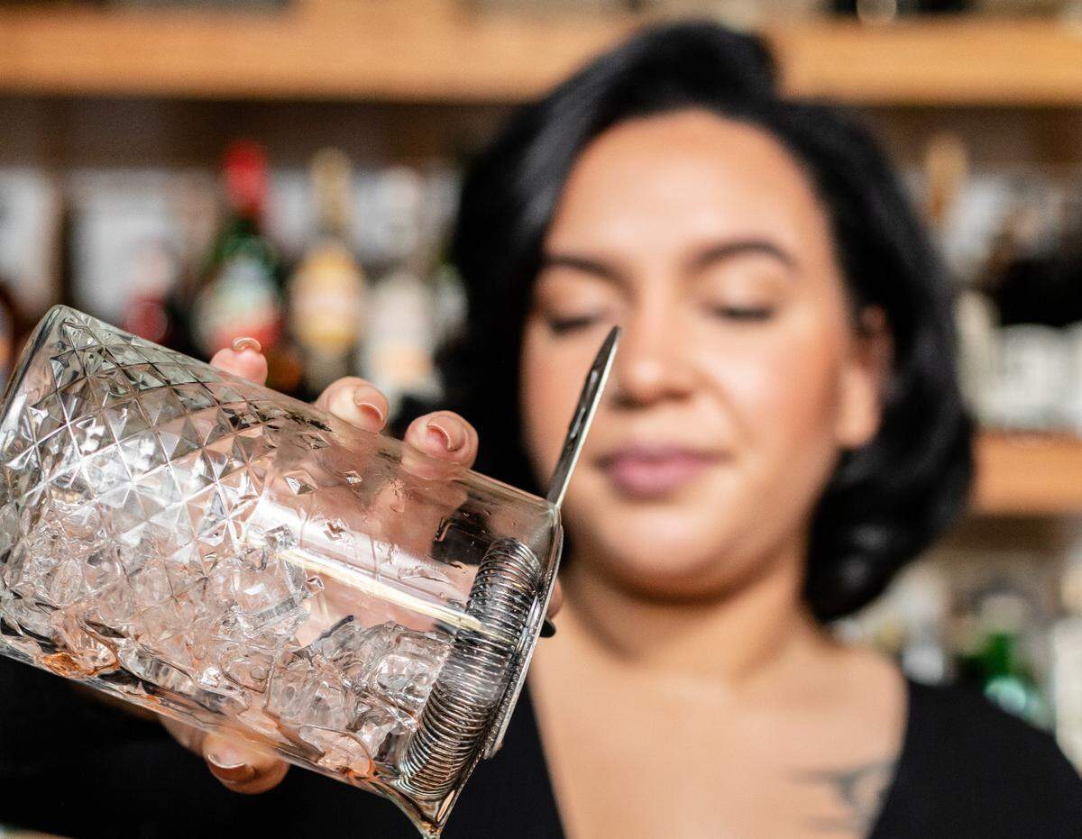 Kaleigh Williams-Brown, bar manager at Leah & Louise, works together with the kitchen staff to share seasonal ingredients so nothing goes to waste.