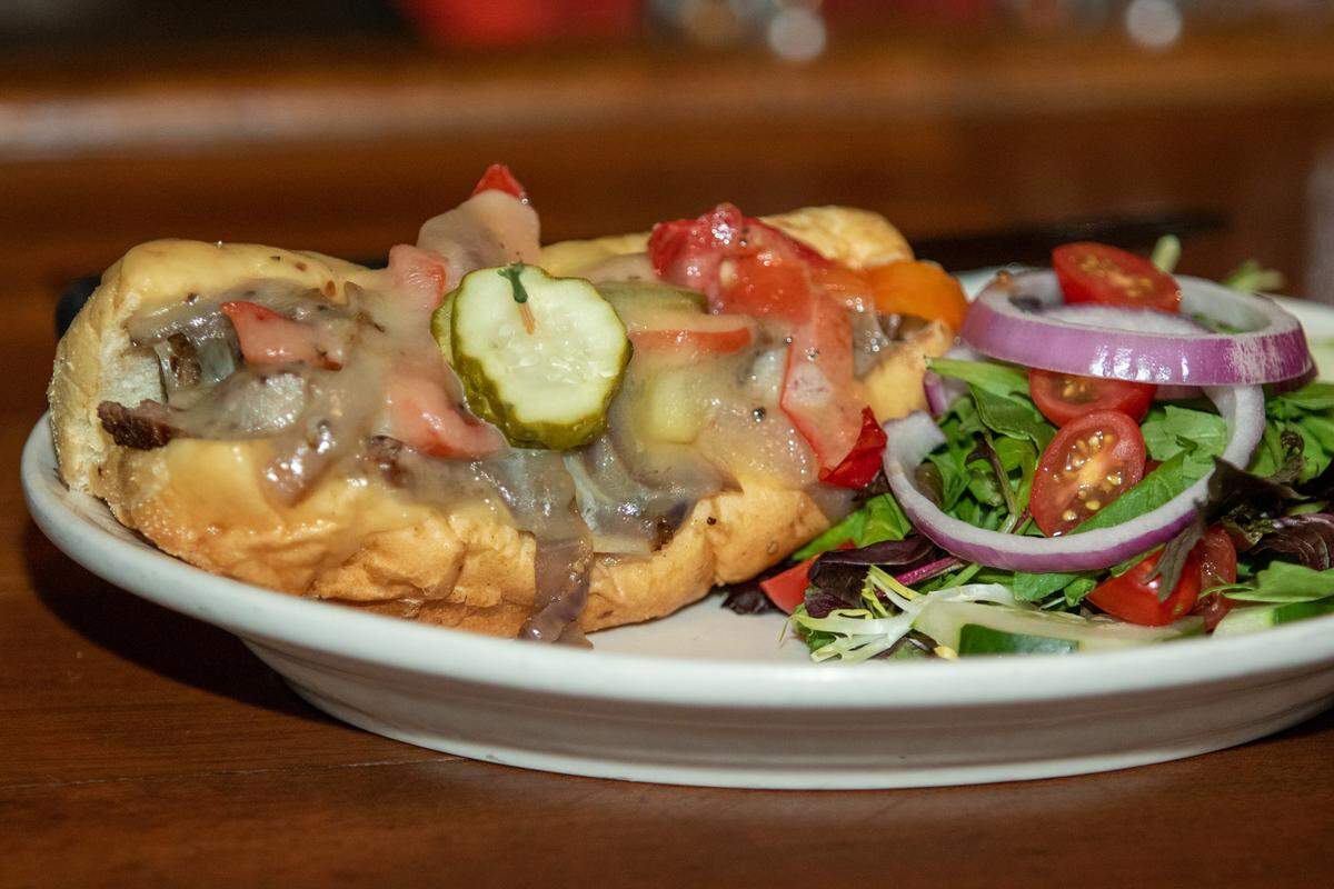 Alexander Michael’s London Broil Sandwich. Al Mike’s is in Fourth Ward Uptown Charlotte.