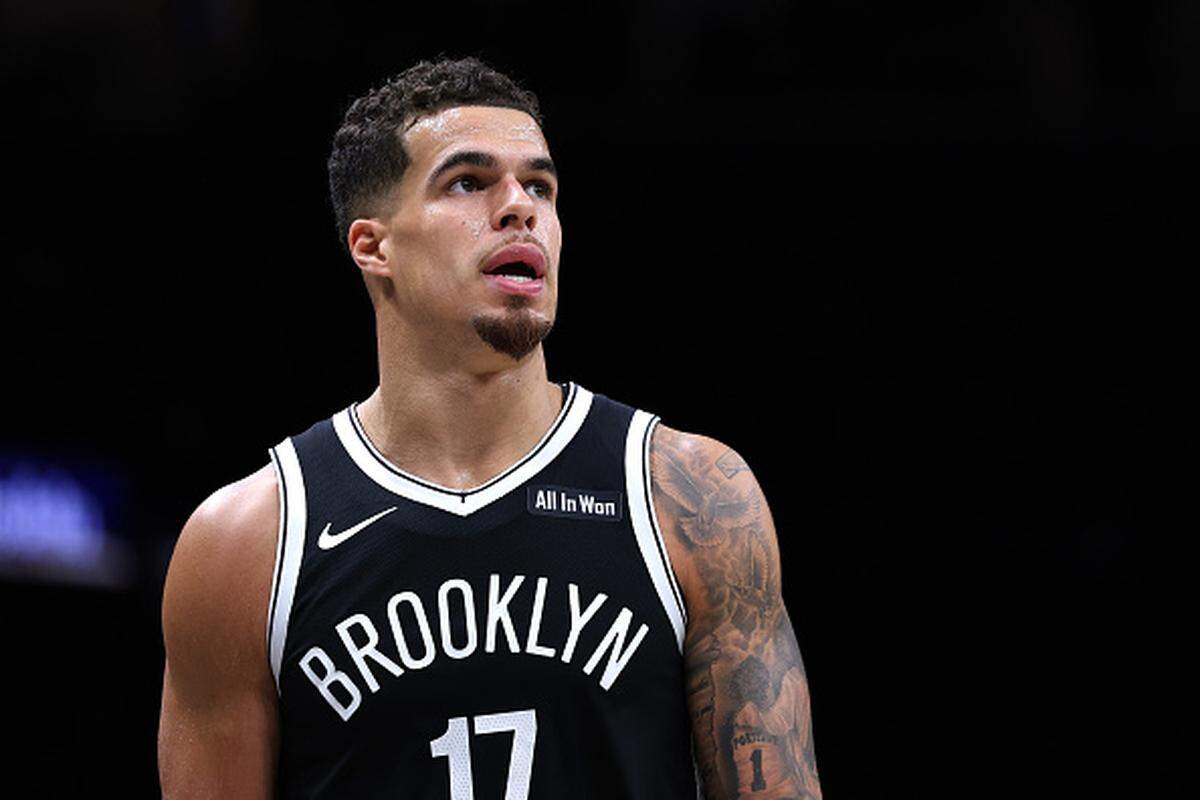 Michael Porter Jr. of the Brooklyn Nets looks on during the game against the San Antonio Spurs at Barclays Center.
