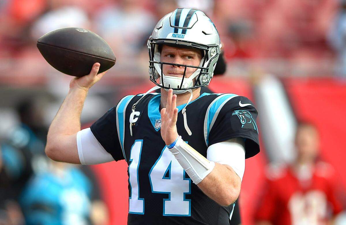Carolina Panthers quarterback Sam Darnold started 11 games for the team last year, going 4-7.
