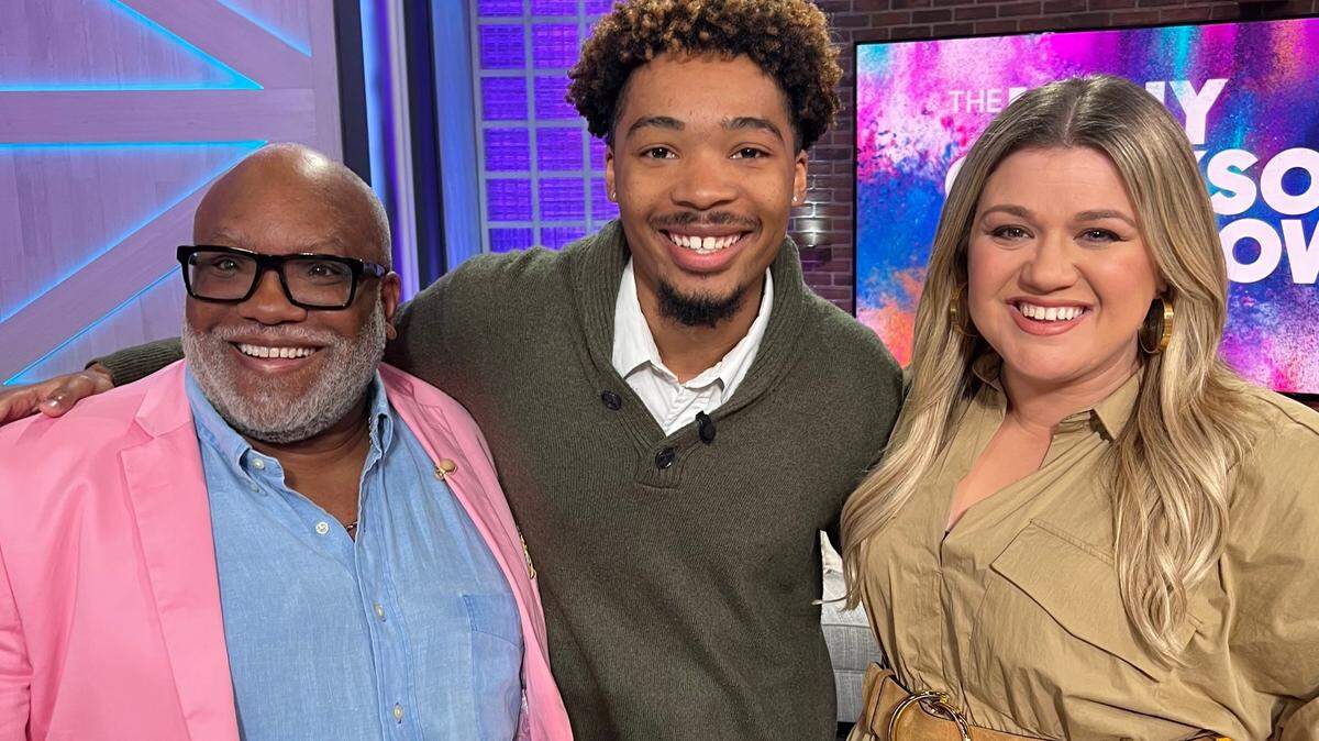Corey Mitchell, founder and artistic director of Charlotte’s Theatre Gap Initiative, and student Tommie Wofford will appear Wednesday with Kelly Clarkson on The Kelly Clarkson Show.