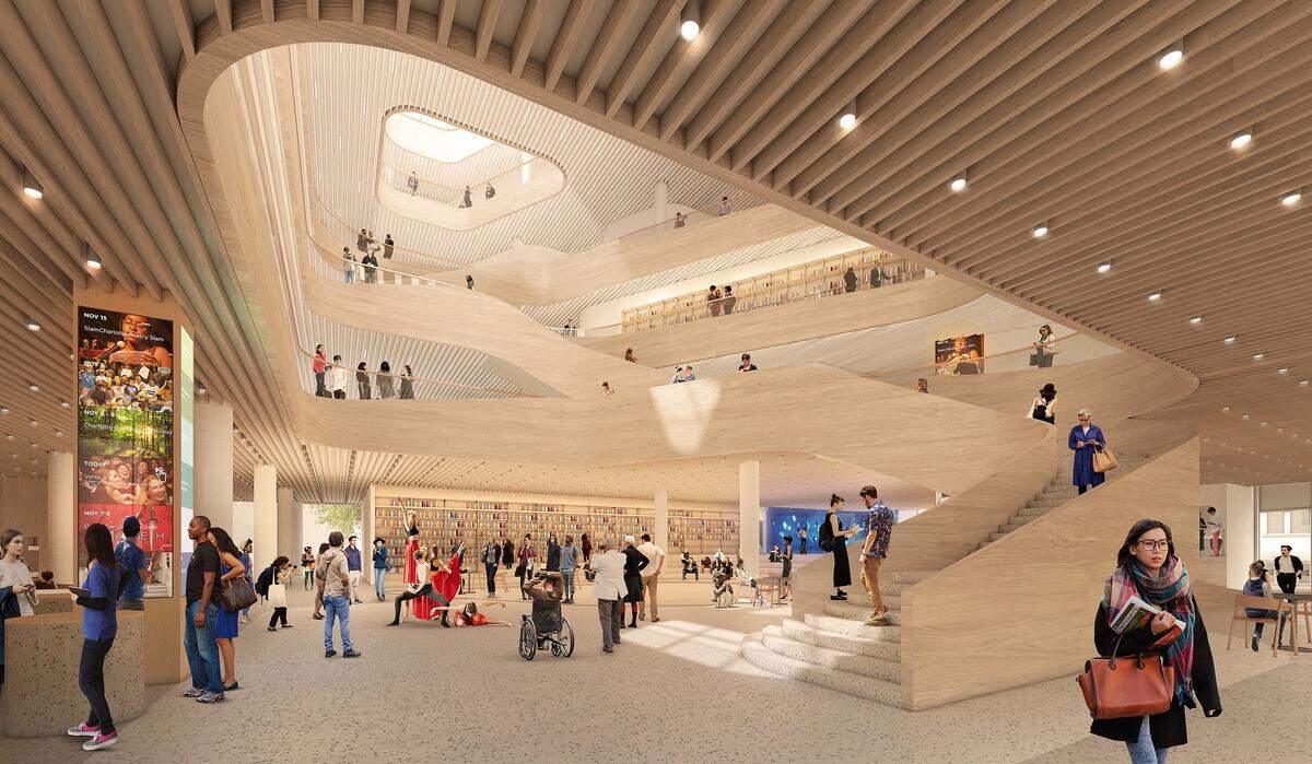 First floor of the new Main Library in Uptown Charlotte.