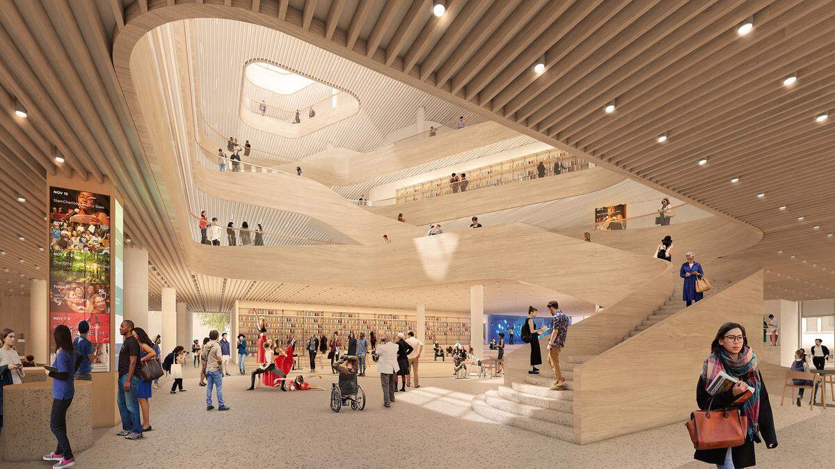 First floor of the new Main Library in Uptown Charlotte.