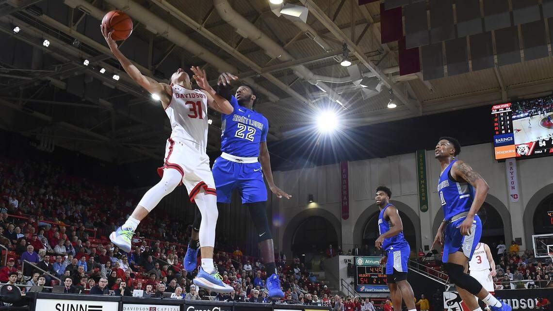 Kellan Grady (31) of Davidson is on the preseason watch list for the Naismith Award, given annually to the best player in college basketball.