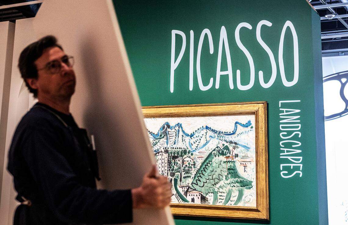 Workers at The Mint Museum continue to prepare for the “Picasso Landscapes: Out of Bounds” exhibition in uptown. It's the first traveling museum exhibition to focus on landscapes by Pablo Picasso.