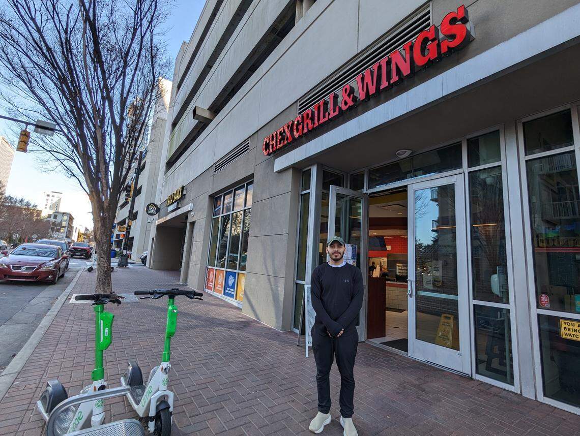 Chex Grill & Wings general manager Saad Alkahlout said the late-night restaurant closed early on New Year’s Eve because of unruly teens.. The restaurant closed just before five people were shot at nearby Romare Bearden Park.