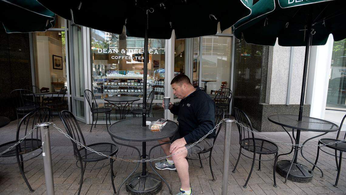 Dave Hillman sips coffee in front of the uptown Dean & Deluca location on April 6. “I just heard they’re closing, and I’m sorry to see them closing,” he said. “My regular breakfast spot, once a week at least, and I love their lunches. I hate to see a quality restaurant close down.” After confirming on April 5 that all three locations of Dean & Deluca have closed, a spokesperson for the company reported Friday morning that the South Tryon St. location would remain open until this week while arrangements are made for the employees.