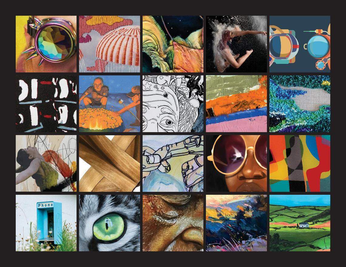 A collage of artwork showcases the talent of the 2021 ArtPop class.