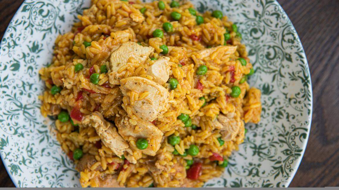 Calle Sol Latin Café and Cevicheria will open July 6 at 1205 Thomas Ave. in Charlotte with dishes like arroz con pollo (shown).