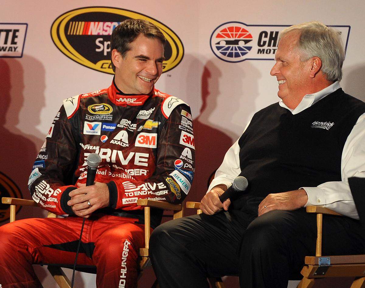 Gordon (right) earned Hendrick Motorsports owner Rick Hendrick (left) his first Cup Series championship in 1995, and the two are now business partners at the team.