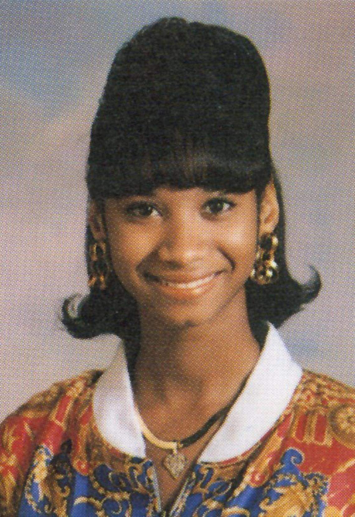 Cherica Adams in 1993, when she was a senior at West Charlotte High in Charlotte.