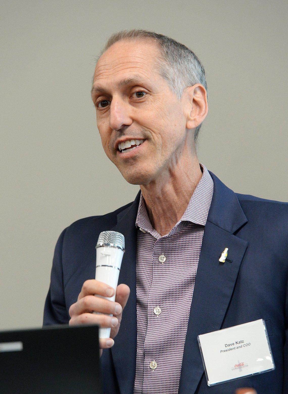 David Katz, president and COO of Coke Consolidated spoke before a tour of the Snyder Production Center.