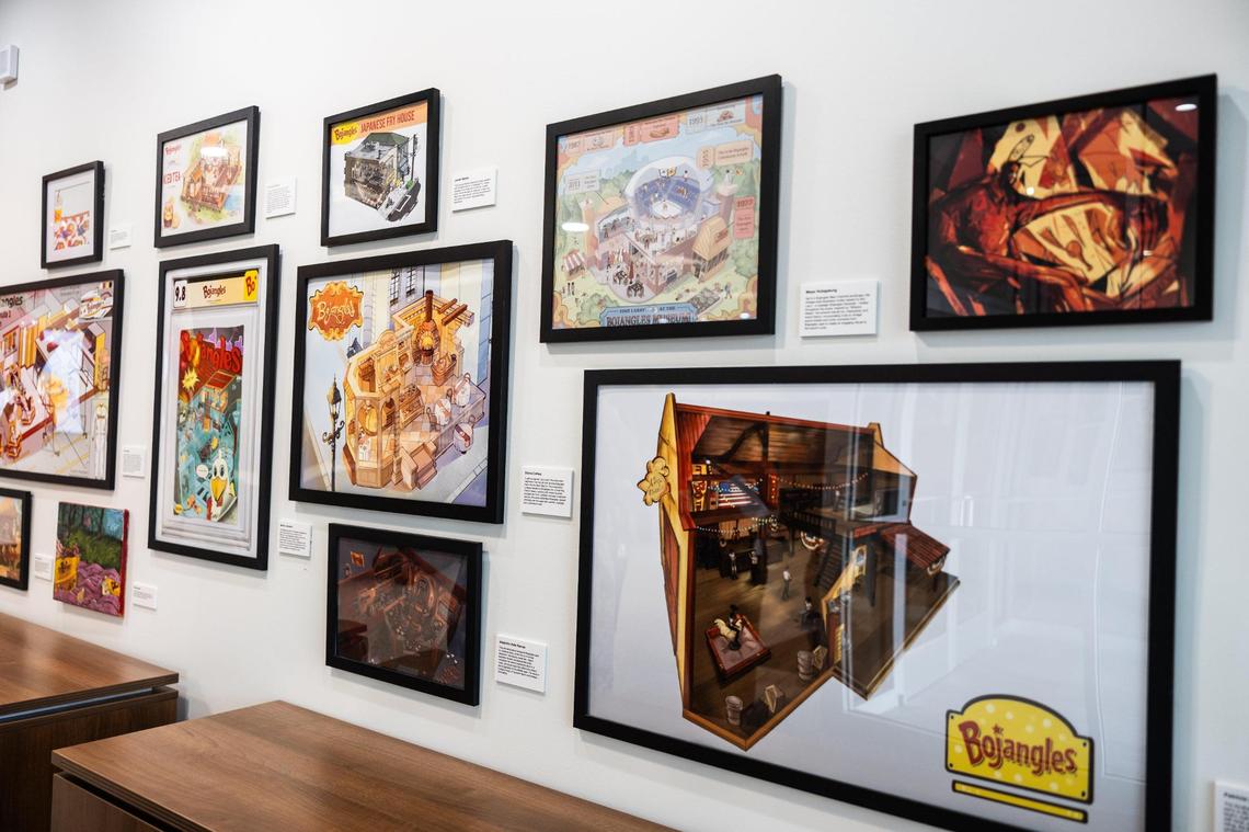 Artwork made by UNC Charlotte and Northwest School of the Arts students is showcased throughout Bojangles new headquarters in Charlotte.