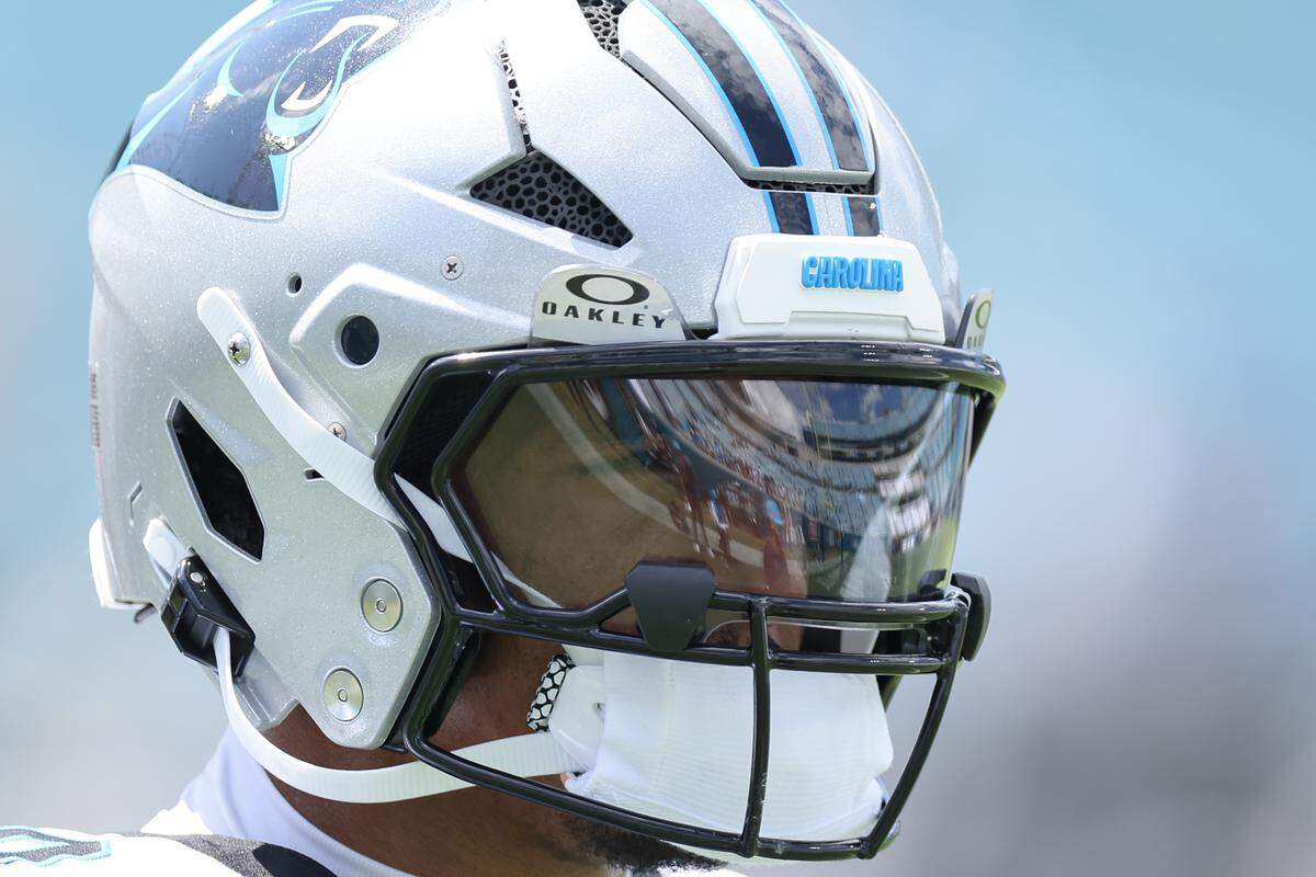 Chuba Hubbard of the Carolina Panthers looks on prior to the 2025 season opener against the Jacksonville Jaguars at EverBank Stadium.