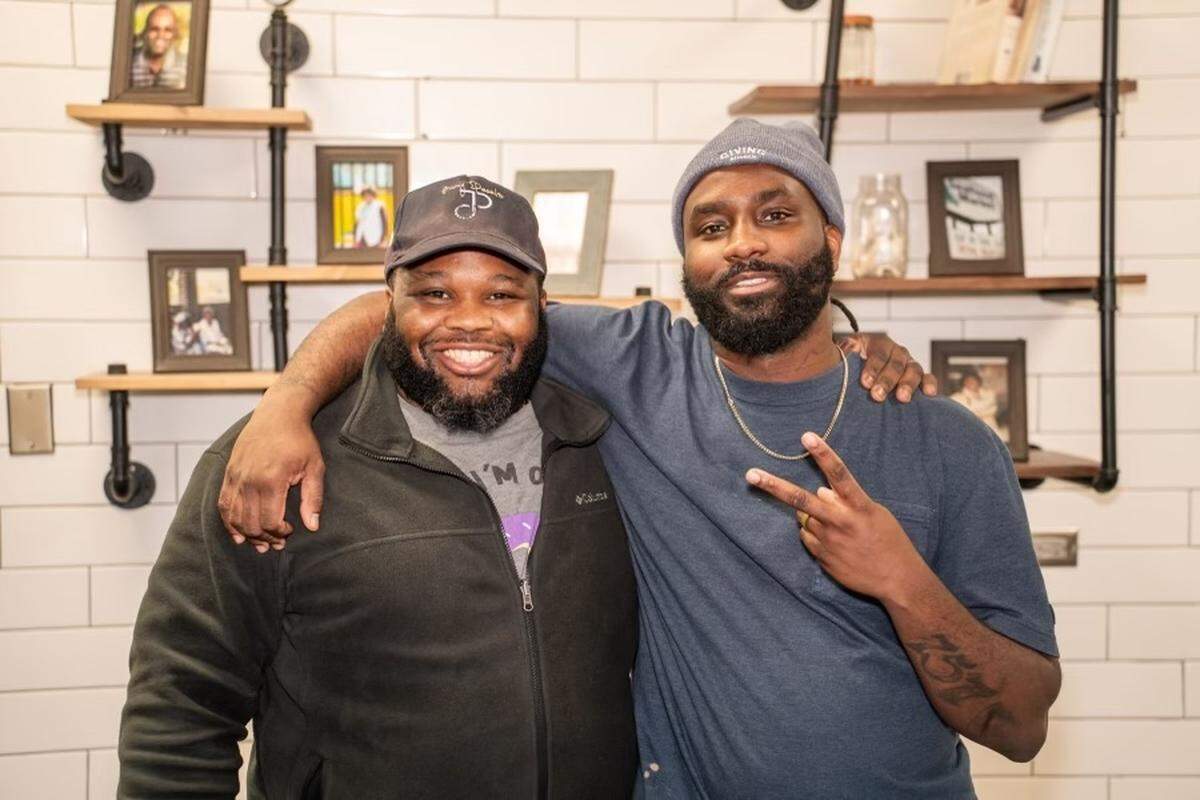 Daryl Cooper and Oscar Johnson, owners of Jimmy Pearls.