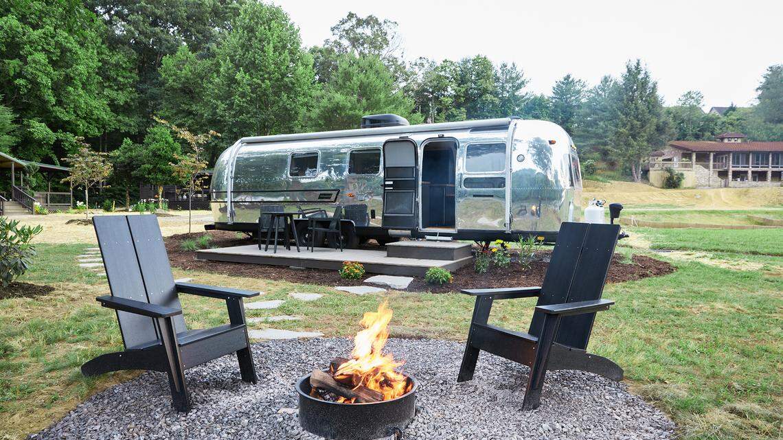 Asheville River Cabins has multiple cabins and airstreams for guests.