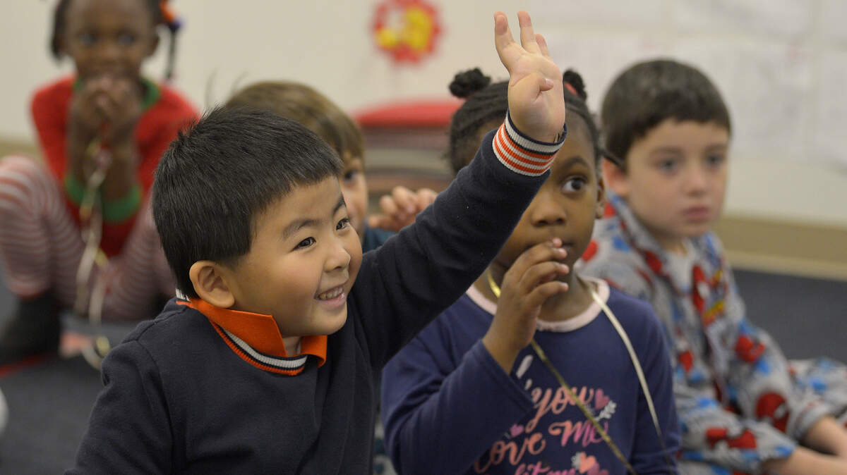 Ryan, a student in the kindergarten classroom of teacher Yan Han at East Voyager Academy. East Voyager Academy on Tuckaseegee Rd. In Charlotte is a Chinese immersion charter school that opened in August with 89 students.