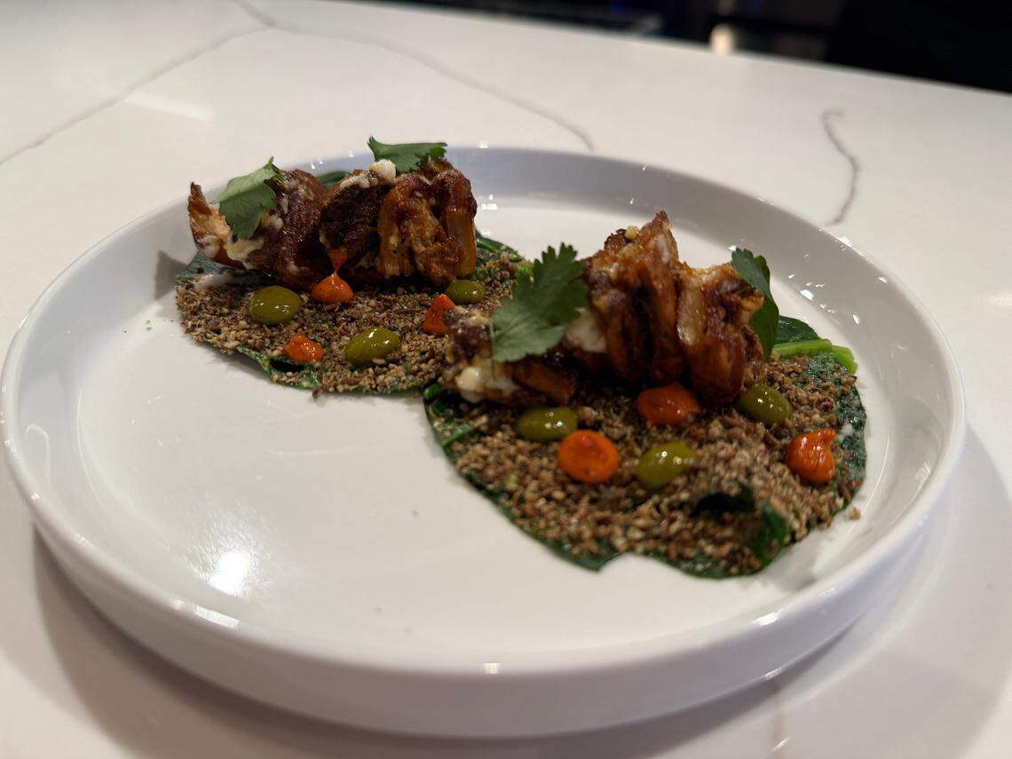 The mushroom shawarma at Mazi is unlike any shawarma you’ve ever seen. The wraps are collard greens.