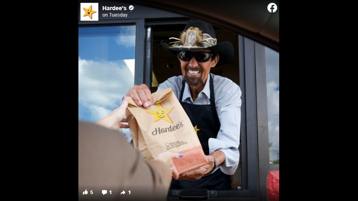 Pictures captured NASCAR legend Richard Petty’s visit to a Charlotte-area restaurant.