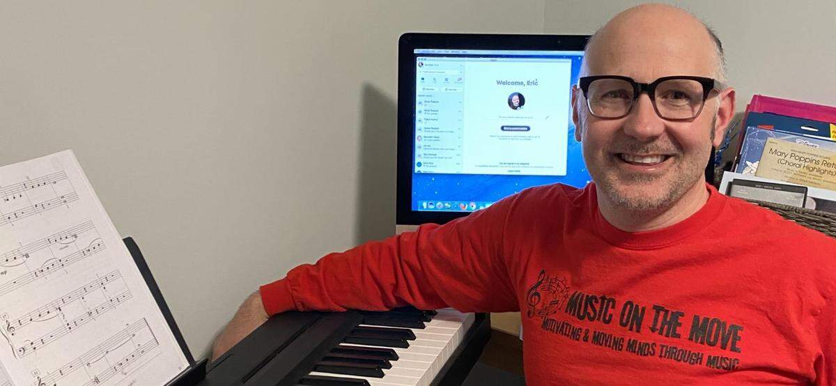 Eric Bond, the owner/studio director at Music on the Move NC, has started a virtual piano studio while at home under quarantine.
