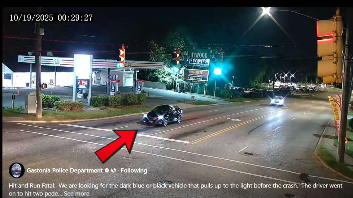 This shows the vehicle involved in the crash around 12:20 a.m. just before the crash occurred near the intersection of Garrison Boulevard at S. Yates Street in Gastonia, police said.