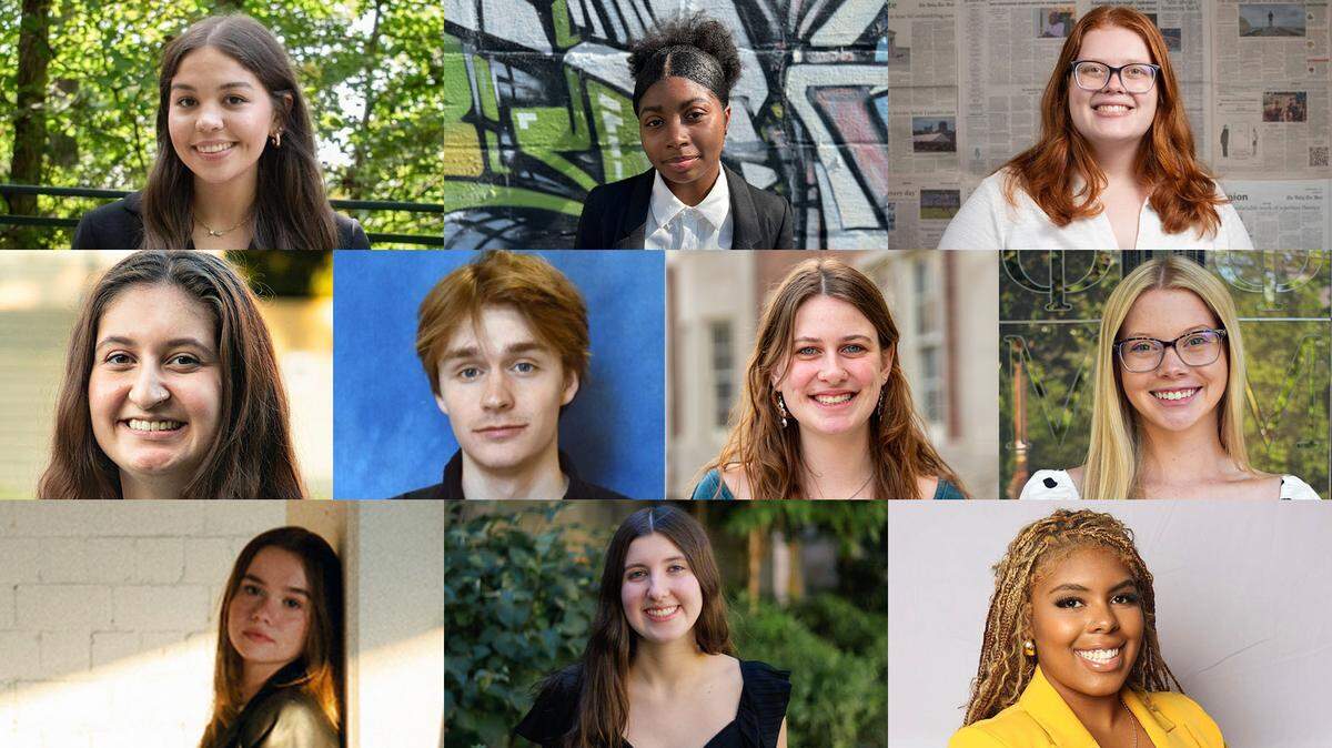 Charlotte Observer 2025 summer interns: Top row (left to right): Sofia DiStefano, Damenica Ellis, and Emma Moon. Middle row (left to right): Lila Hempel-Edgers, Alex Nettles, Lila Turner, and Sydney Grace Sasser. Bottom row (left to right): Abby Pender, Maia Nehme and Lauren-Kennedy Brown