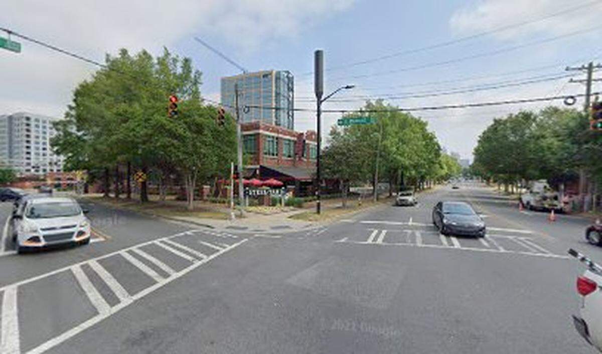 Shown is the intersection of South Boulevard and East Tremont Avenue in Charlotte’s South End neighborhood, where the final phase of a utility project that has snarled traffic for two years is underway.