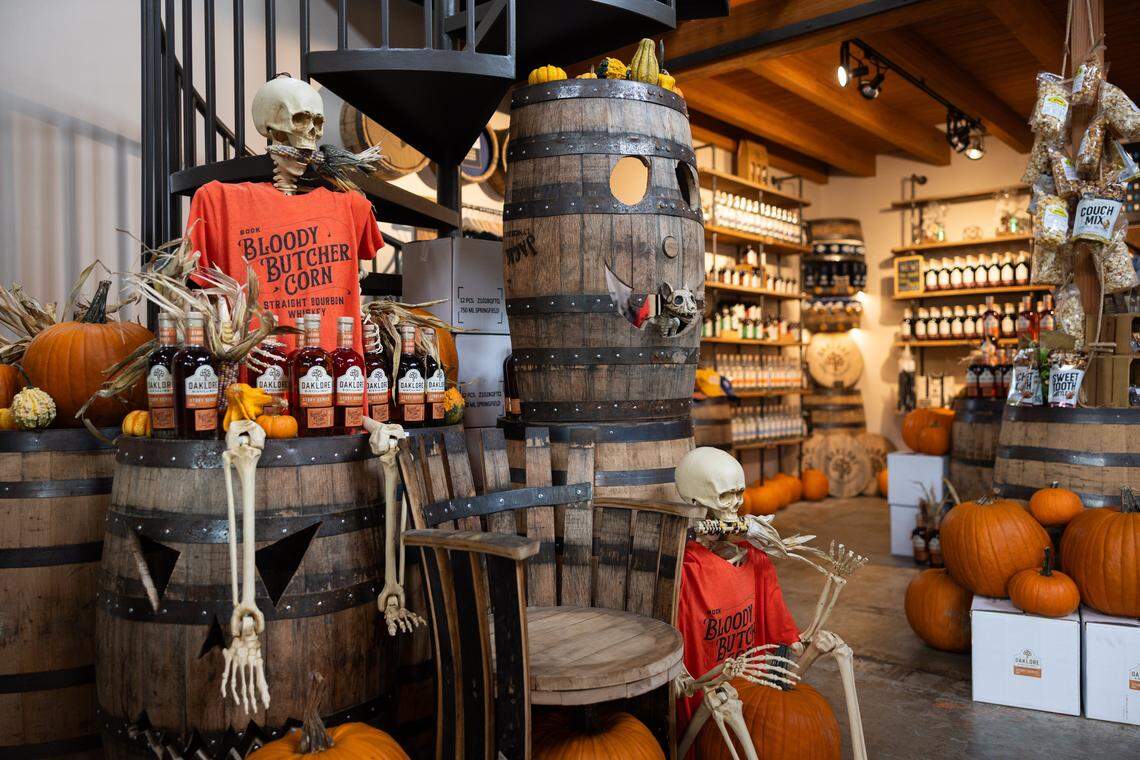 The tasting room at Oaklore Distilling Co. in Matthews, N.C., on Tuesday, September 30, 2025.