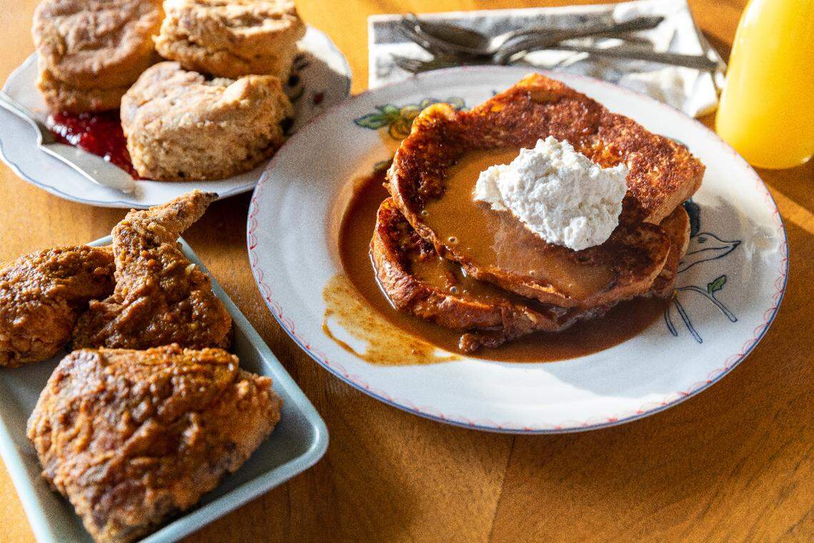 Brunch options at Uptown Yolk.