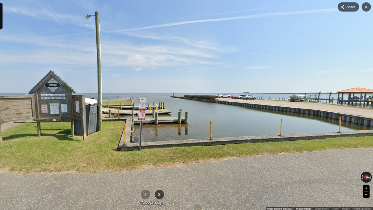 The swimmer vanished off the Poplar Branch Boat Ramp, which is on the mainland west of the Corolla Island section of the northern Outer Banks.